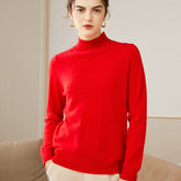 Women's Half Turtleneck Pullover Pure Knitted Cashmere Sweater